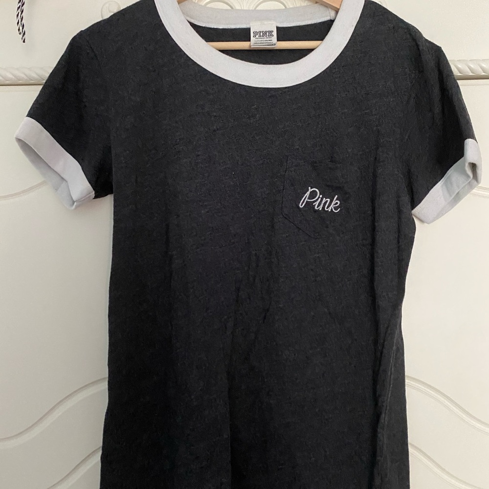 victoria secret pink gray tee with sequins